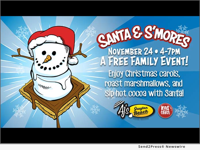 AJ’s Grayton Beach Hosts its Fourth Annual S’mores with Santa Event in Florida