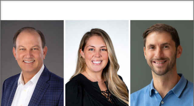 (L-R) Dark Matter Technologies award honorees: Bill Warden, chief financial officer; Lyndsey Hearn, director of growth marketing; Wes Horbatuck, vice president of marketing