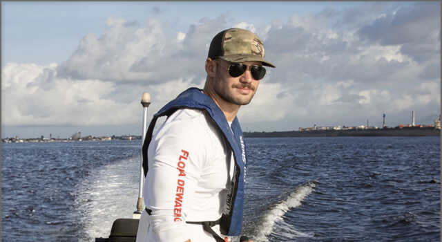 Nick Strazzulla delivering emergency supplies by boat in Tampa Bay