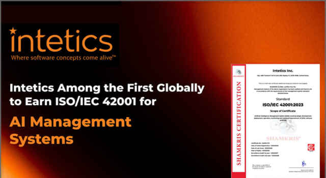 Intetics Inc. is Among the First to Earn ISO/IEC 42001:2023 Certification for AI Management Systems Intetics Inc. is Among the First to Earn ISO/IEC 42001:2023 Certification